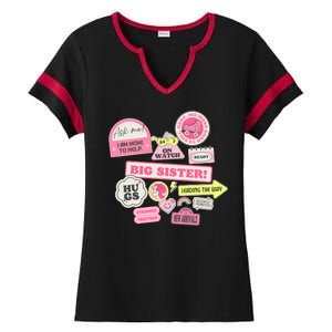 Promoted To Big Sister Cute Gift Ladies Halftime Notch Neck Tee