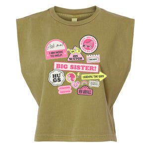 Promoted To Big Sister Cute Gift Garment-Dyed Women's Muscle Tee