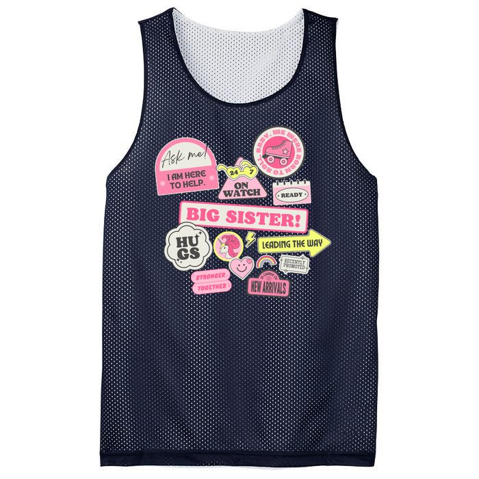 Promoted To Big Sister Cute Gift Mesh Reversible Basketball Jersey Tank