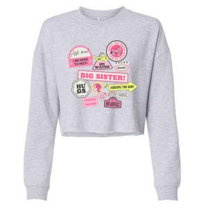 Promoted To Big Sister Cute Gift Cropped Pullover Crew