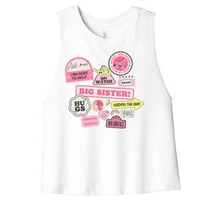 Promoted To Big Sister Cute Gift Women's Racerback Cropped Tank