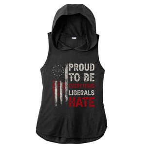 Proud To Be Everything Liberals Hate 1776 Flag Ladies PosiCharge Tri-Blend Wicking Draft Hoodie Tank