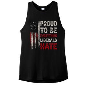 Proud To Be Everything Liberals Hate 1776 Flag Ladies PosiCharge Tri-Blend Wicking Tank