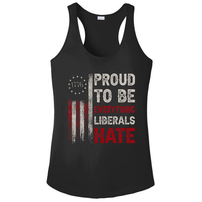 Proud To Be Everything Liberals Hate 1776 Flag Ladies PosiCharge Competitor Racerback Tank