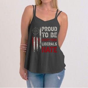 Proud To Be Everything Liberals Hate 1776 Flag Women's Strappy Tank