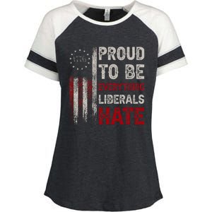 Proud To Be Everything Liberals Hate 1776 Flag Enza Ladies Jersey Colorblock Tee