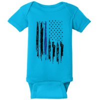 Police Thin Blue Line Flag Gift Crewneck Meaningful Gift Mens Baby Bodysuit