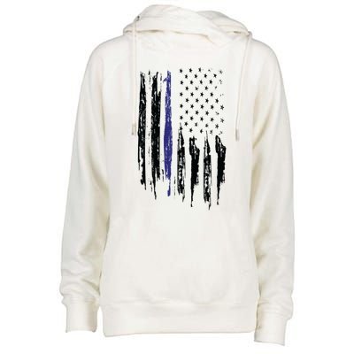 Police Thin Blue Line Flag Gift Crewneck Meaningful Gift Mens Womens Funnel Neck Pullover Hood