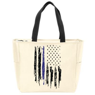 Police Thin Blue Line Flag Gift Crewneck Meaningful Gift Mens Zip Tote Bag