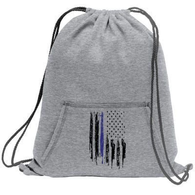 Police Thin Blue Line Flag Gift Crewneck Meaningful Gift Mens Sweatshirt Cinch Pack Bag