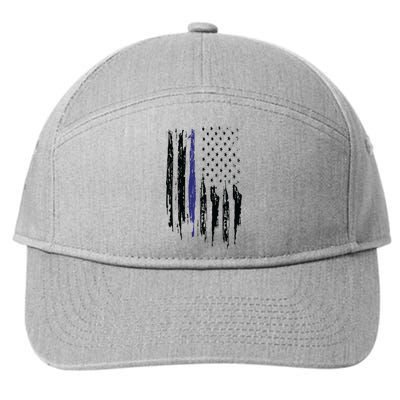 Police Thin Blue Line Flag Gift Crewneck Meaningful Gift Mens 7-Panel Snapback Hat