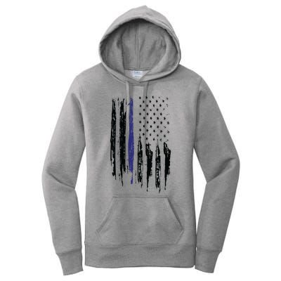 Police Thin Blue Line Flag Gift Crewneck Meaningful Gift Mens Women's Pullover Hoodie