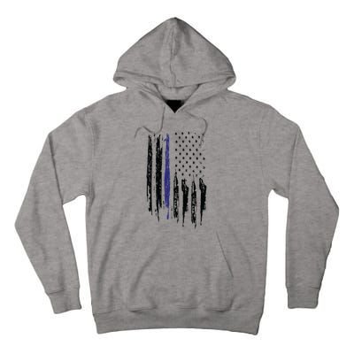 Police Thin Blue Line Flag Gift Crewneck Meaningful Gift Mens Tall Hoodie