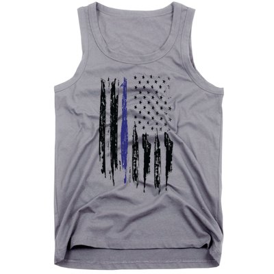 Police Thin Blue Line Flag Gift Crewneck Meaningful Gift Mens Tank Top