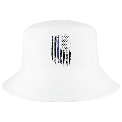 Police Thin Blue Line Flag Gift Crewneck Meaningful Gift Mens Cool Comfort Performance Bucket Hat