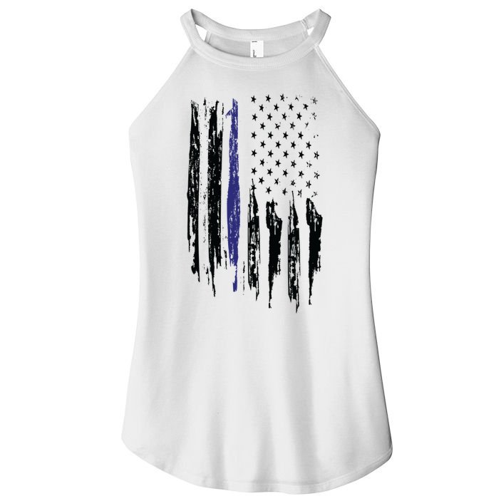 Police Thin Blue Line Flag Gift Crewneck Meaningful Gift Mens Women's Perfect Tri Rocker Tank