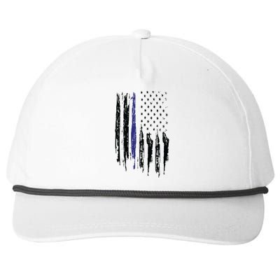 Police Thin Blue Line Flag Gift Crewneck Meaningful Gift Mens Snapback Five-Panel Rope Hat