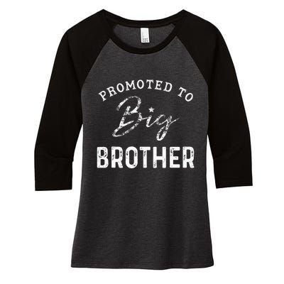 Promoted To Big Brother 2024 Dinosaur Sibling Outfits Women's Tri-Blend 3/4-Sleeve Raglan Shirt