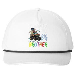 Promoted To Big Brother Dinosaur Riding Monster Truck Snapback Five-Panel Rope Hat