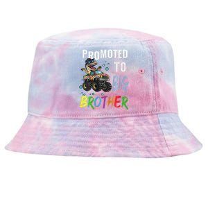 Promoted To Big Brother Dinosaur Riding Monster Truck Tie-Dyed Bucket Hat