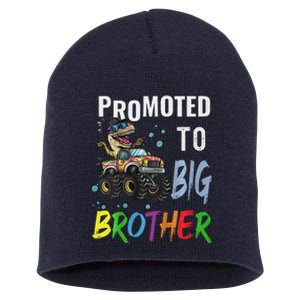 Promoted To Big Brother Dinosaur Riding Monster Truck Short Acrylic Beanie