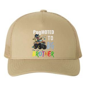 Promoted To Big Brother Dinosaur Riding Monster Truck Yupoong Adult 5-Panel Trucker Hat