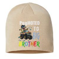 Promoted To Big Brother Dinosaur Riding Monster Truck Sustainable Beanie