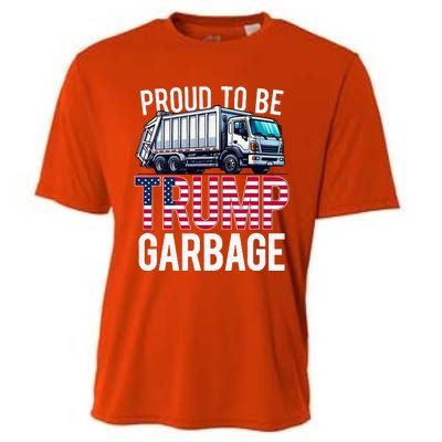 Proud To Be Trump Garbage American Flag Cooling Performance Crew T-Shirt