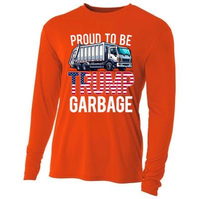 Proud To Be Trump Garbage American Flag Cooling Performance Long Sleeve Crew