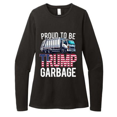 Proud To Be Trump Garbage American Flag Womens CVC Long Sleeve Shirt