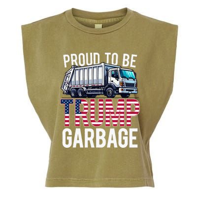 Proud To Be Trump Garbage American Flag Garment-Dyed Women's Muscle Tee