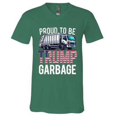 Proud To Be Trump Garbage American Flag V-Neck T-Shirt