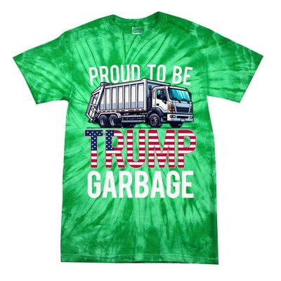 Proud To Be Trump Garbage American Flag Tie-Dye T-Shirt