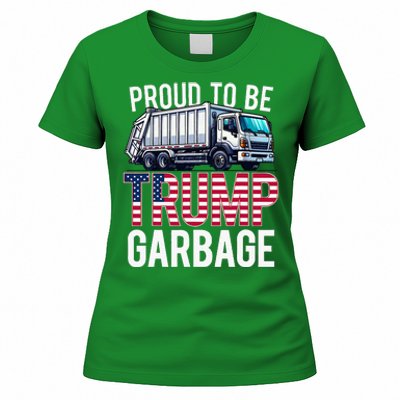 Proud To Be Trump Garbage American Flag Women's T-Shirt