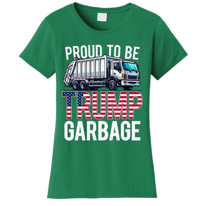 Proud To Be Trump Garbage American Flag Women's T-Shirt