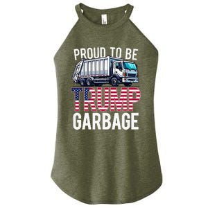 Proud To Be Trump Garbage American Flag Women’s Perfect Tri Rocker Tank