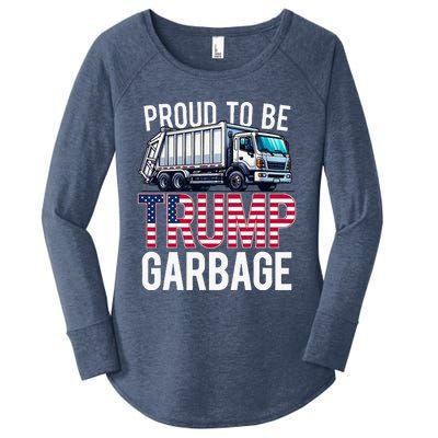 Proud To Be Trump Garbage American Flag Women's Perfect Tri Tunic Long Sleeve Shirt