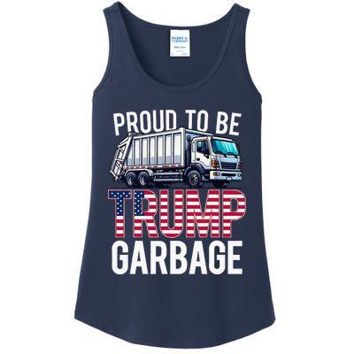 Proud To Be Trump Garbage American Flag Ladies Essential Tank