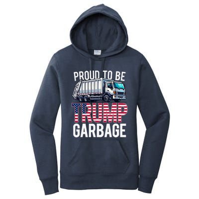 Proud To Be Trump Garbage American Flag Women's Pullover Hoodie