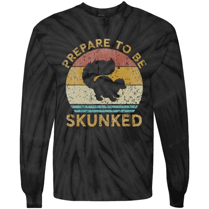 Prepare To Be Skunked Cribbage Lovers Vintage Cribbage Game Tie-Dye Long Sleeve Shirt