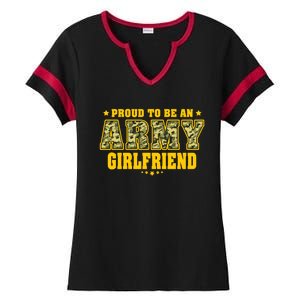 Proud To Be An Army Friend Camo Pride Military Couple Funny Gift Ladies Halftime Notch Neck Tee