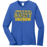 Proud To Be An Army Friend Camo Pride Military Couple Funny Gift Ladies Long Sleeve Shirt