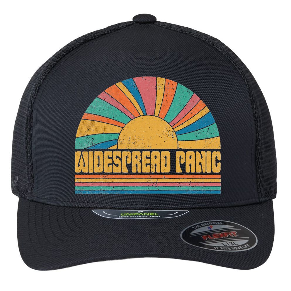 Proud To Be Panic Personalized Name Widespread Limited Flexfit Unipanel Trucker Cap