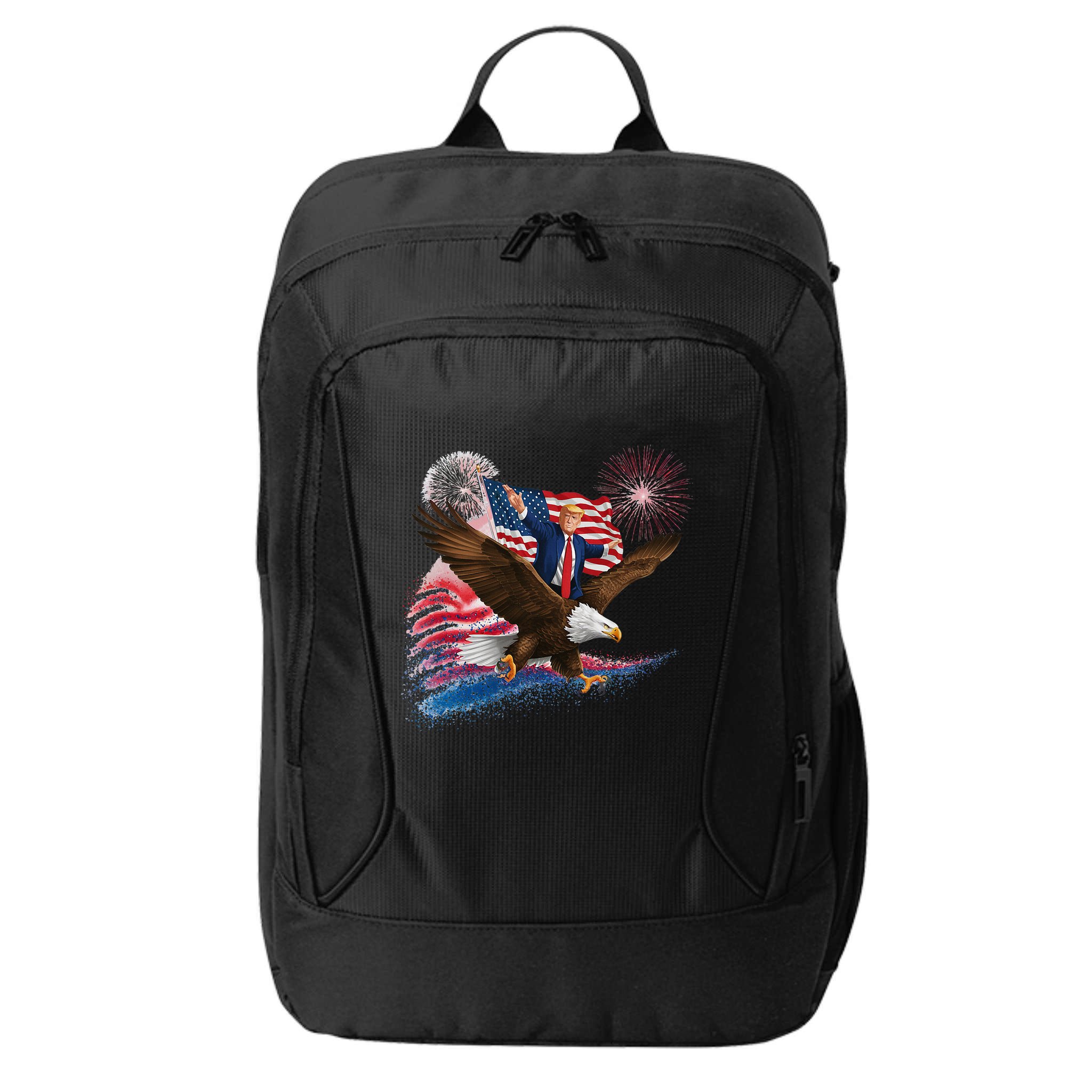 Patriotic Trump Bald Eagle American Pride Usa Flag July 4th City Backpack