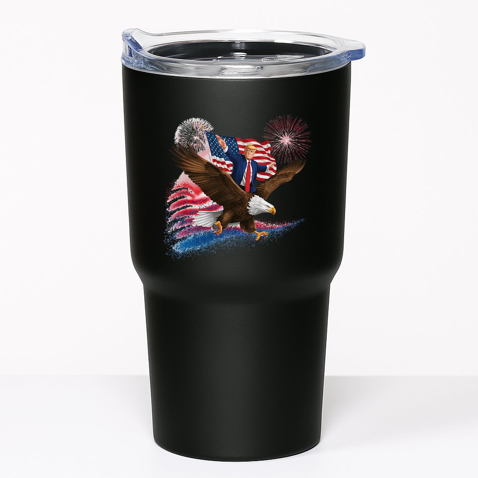 Patriotic Trump Bald Eagle American Pride Usa Flag July 4th Tumbler