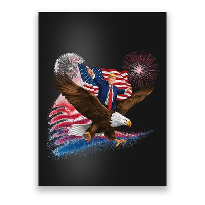 Patriotic Trump Bald Eagle American Pride Usa Flag July 4th Poster