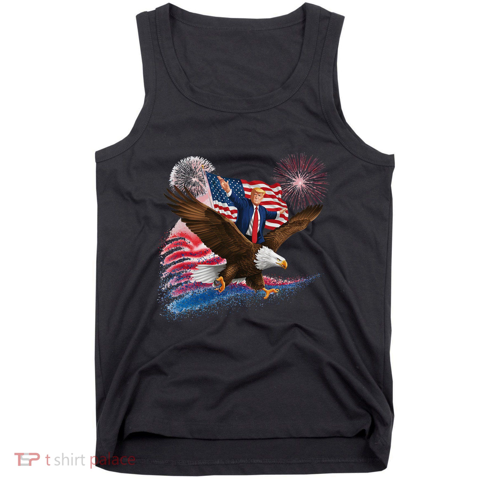 Patriotic Trump Bald Eagle American Pride Usa Flag July 4th Tank Top