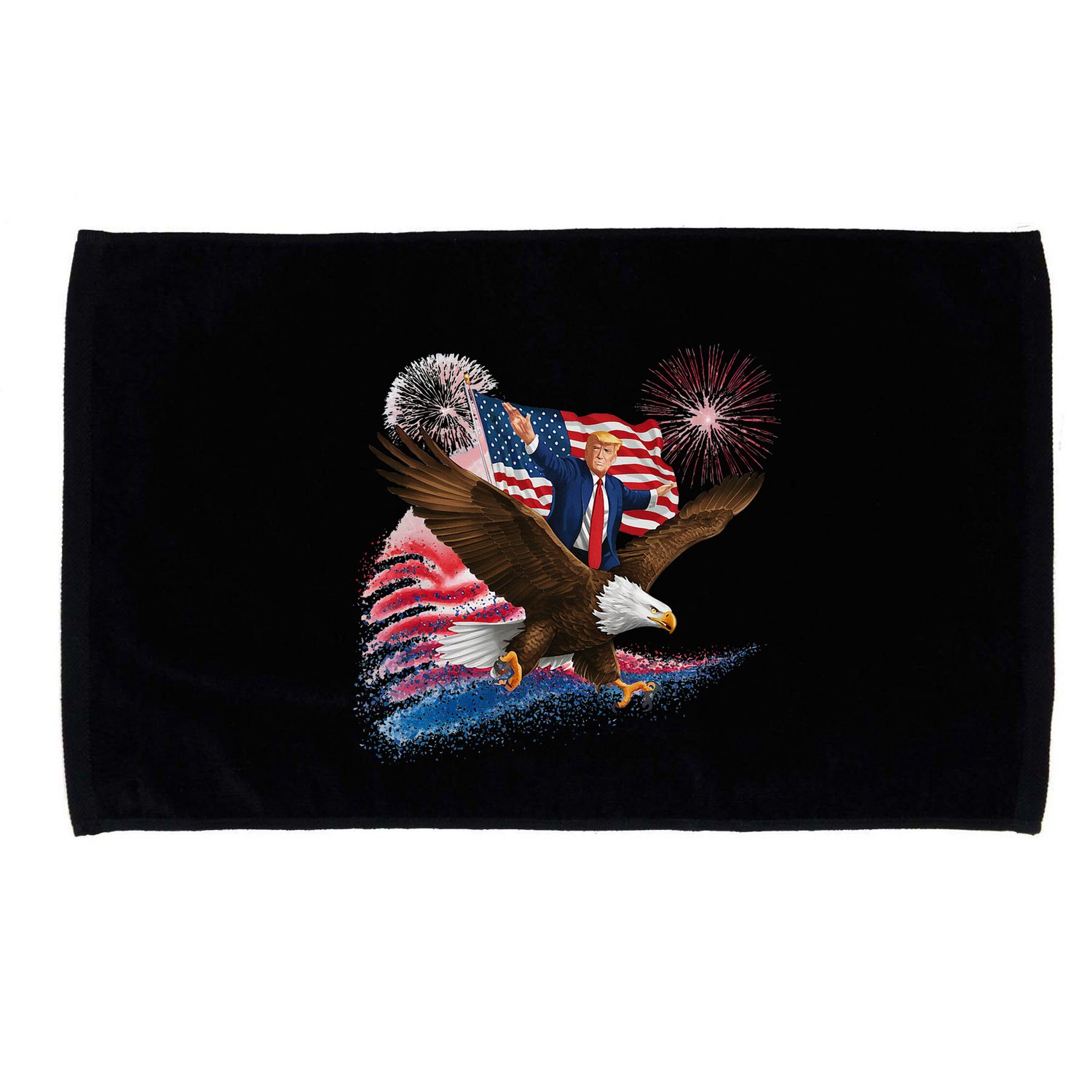 Patriotic Trump Bald Eagle American Pride Usa Flag July 4th Microfiber Hand Towel