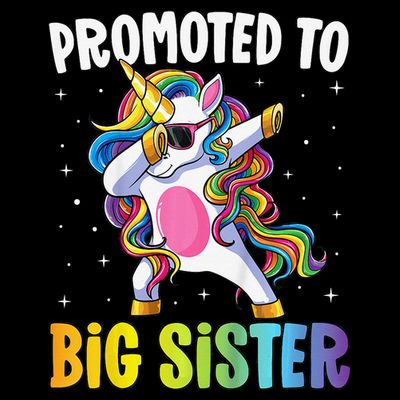 Promoted to Big Sister Dabbing Unicorn Older Sister T-Shirt
