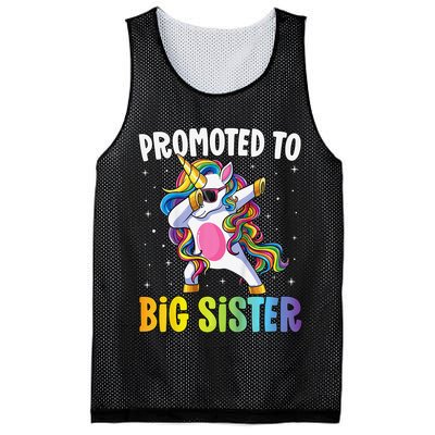 Promoted to Big Sister Dabbing Unicorn Older Sister Mesh Reversible Basketball Jersey Tank